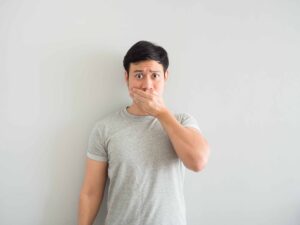 man with bad breath dental hygiene