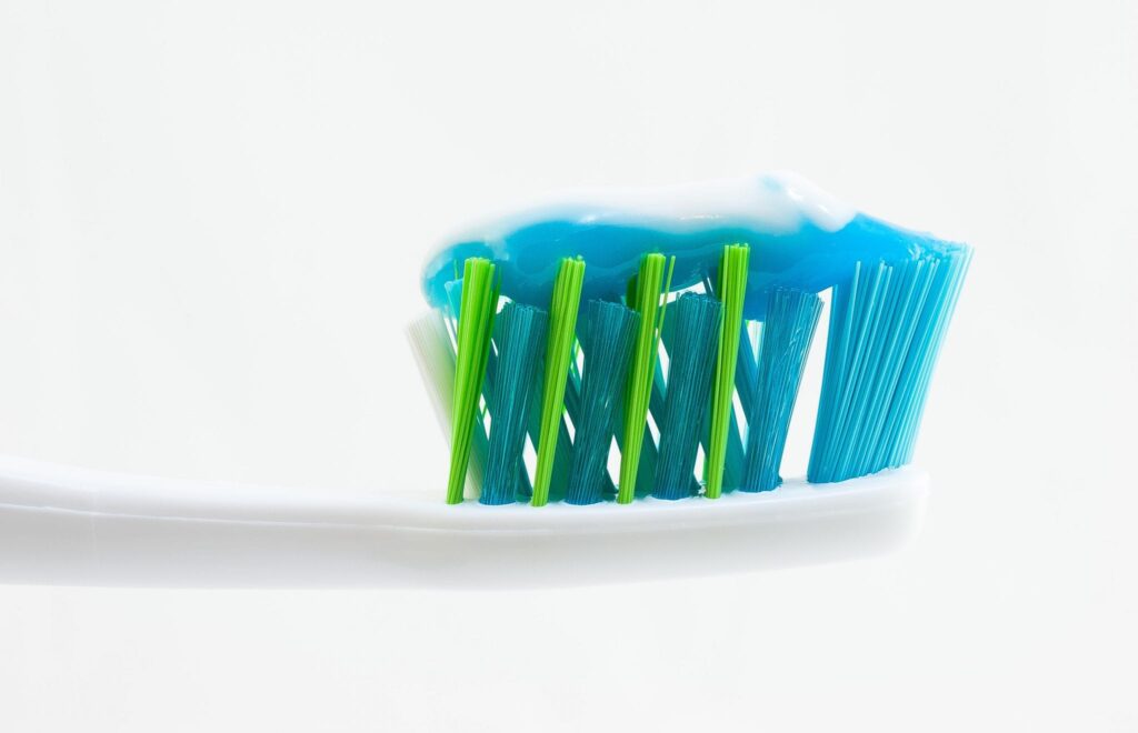 toothbrush with toothpaste